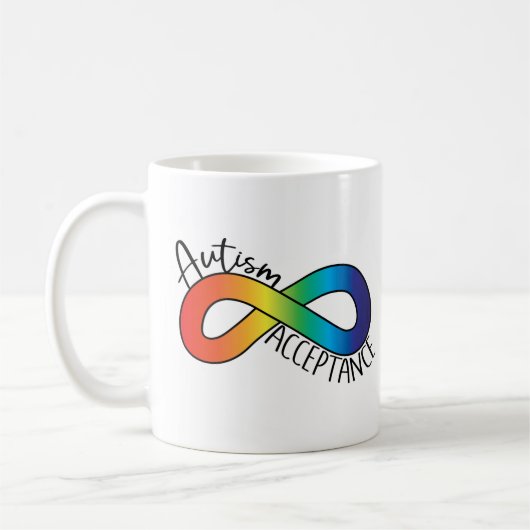 Knopf für Neurodität Autismus Akzeptanz Kaffeetasse (Links)
