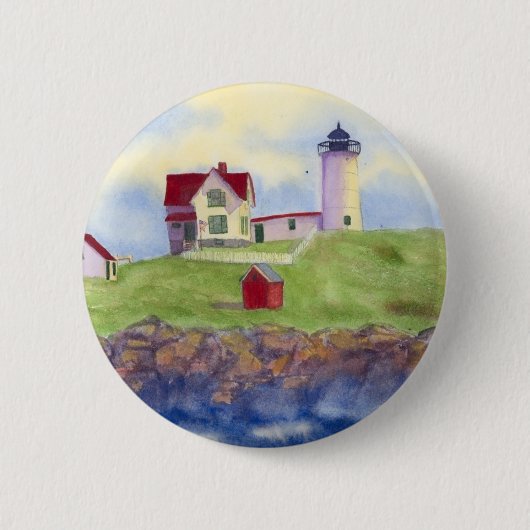 Knopf für Nubble Light House York Maine Button (Vorderseite)