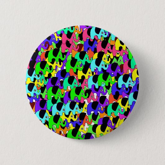 Knopf für Regenbogen-Elefanten Button (Vorderseite)
