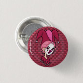 Knopf für rosa Jester (klein) Button (Vorne & Hinten)