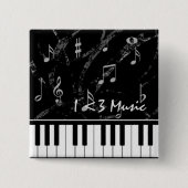 Knopf für Schwarz-Weiß-Piano-Musik Button (Vorderseite)