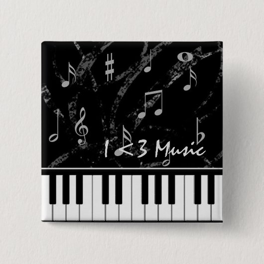 Knopf für Schwarz-Weiß-Piano-Musik Button (Vorderseite)