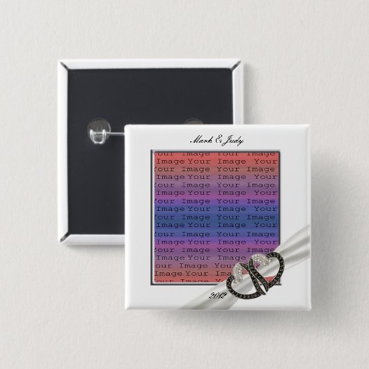 Knopf für schwarze und weiße Diamantspitzen Button (Vorne & Hinten)