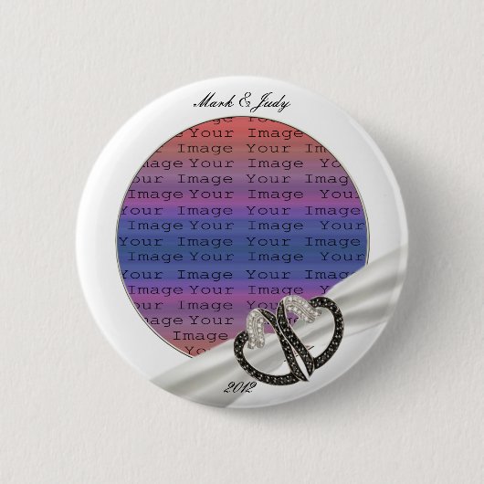 Knopf für schwarze und weiße Diamantspitzen Button (Vorderseite)