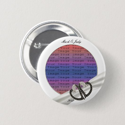 Knopf für schwarze und weiße Diamantspitzen Button (Vorne & Hinten)