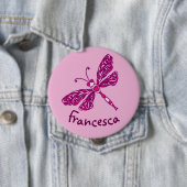 Knopf für stylische Rosa Drachenkunst Button (Beispiel)