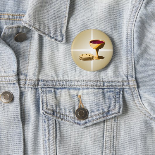 Knopf für ungesäuertes Brot und Wein Button (Beispiel)