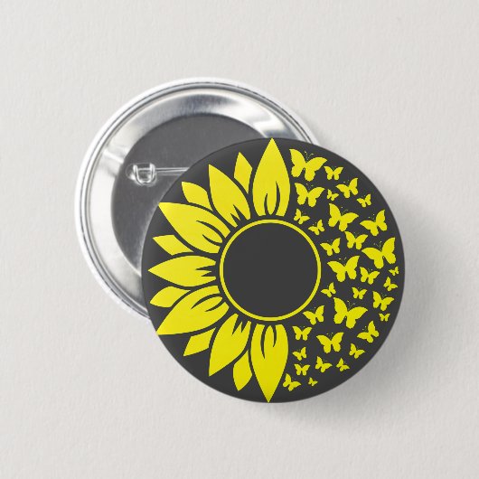 Knopf Gelb und Schwarz Button (Vorne & Hinten)