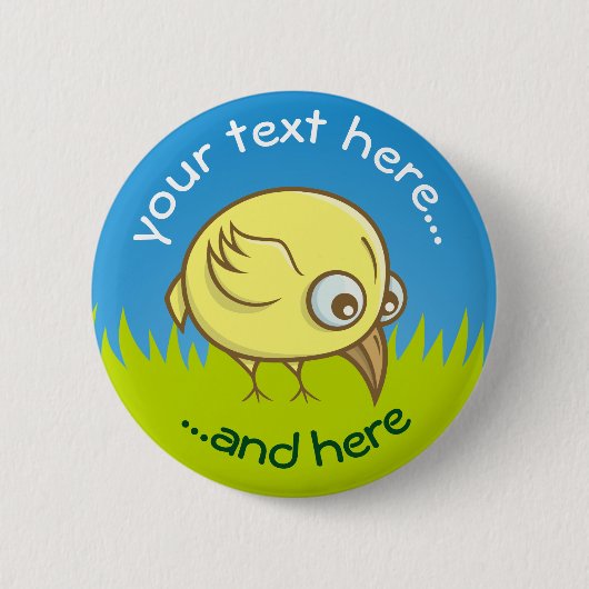 Knopf Gelber Cartoon Button (Vorderseite)