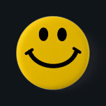 Knopf Gelbes Happy-Gesicht Abzeichen Button<br><div class="desc">"Smilie face",  Lächeln,  Gesicht,  Gesichter,  niedlich,  gelb,  glücklich,  "Happy Gesichte",  "Happy Gesichte",  "gelbe Gesichte",  "gelbe Gesichter",  "Cartoon,  "Cartoon Gesicht",  "Cartoon Lächeln",  Lächeln,  Lachen,  gelb,  bezaubernd,  erheiternd, </div>