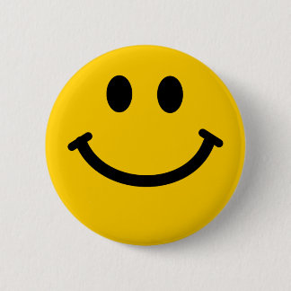 Knopf Gelbes Happy-Gesicht Abzeichen Button