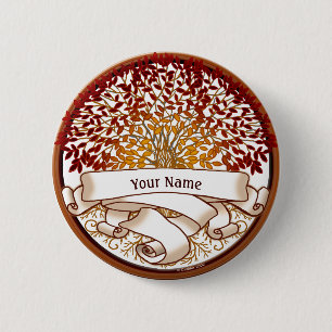 Knopf Genealogie Familienbaum Button