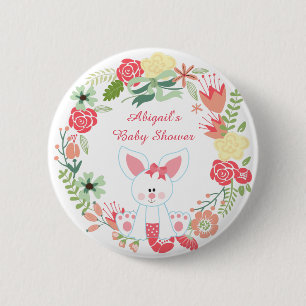 Knopf "Girl Bunny and Wreath Baby" Button