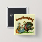 Knopf - glücklicher Erntedank Button (Vorne & Hinten)