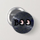 Knopf Graue und schwarze Halloween Boo Eyeballs Button (Vorne & Hinten)