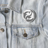Knopf Graue und weiße Yin-Yang-Delphine Button (Beispiel)