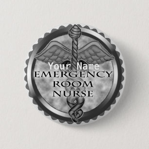 Knopf Gray ER Nurse individuelle Name Button