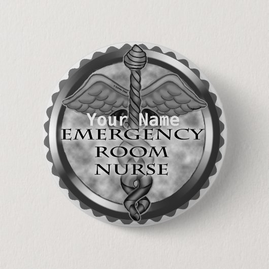 Knopf Gray ER Nurse individuelle Name Button (Vorderseite)