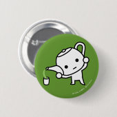 Knopf - grüner Tee - Dollar Button (Vorne & Hinten)