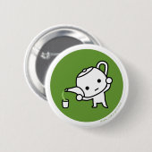 Knopf - grüner Tee - Dollar Button (Vorne & Hinten)