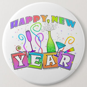 Knopf - GUTEN RUTSCH INS NEUE JAHR Button