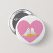 Knopf-Herz Liebe-Tauben Button (Vorne & Hinten)