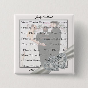 Knopf Herz-White Wedding Square Button