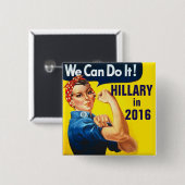 Knopf Hillary Clintons 2016 Button (Vorne & Hinten)