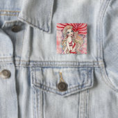 Knopf - hochroter Glamour Button (Beispiel)