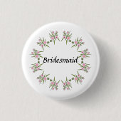 Knopf Hochzeitsrosa Blumenüberdachter Button (Vorderseite)