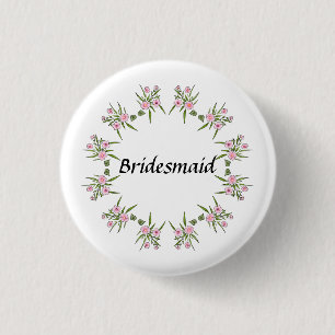 Knopf Hochzeitsrosa Blumenüberdachter Button