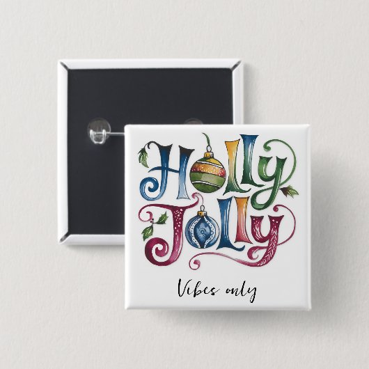 Knopf Holly Jolly Button (Vorne & Hinten)