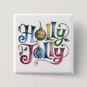 Knopf Holly Jolly Button (Vorderseite)