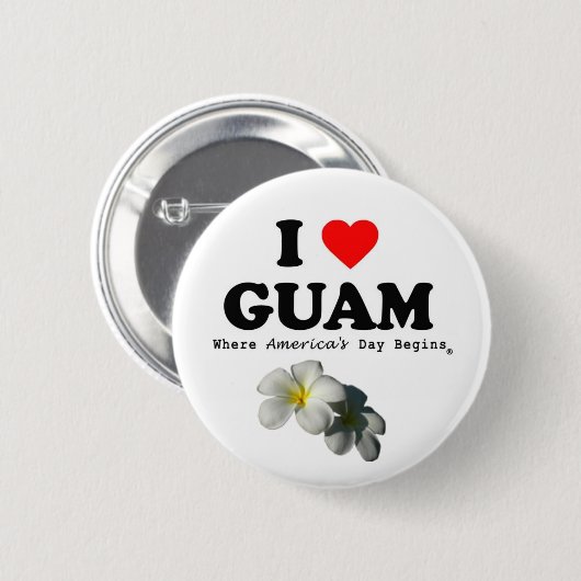 Knopf "ICH LIEBE GUAM " Button (Vorne & Hinten)