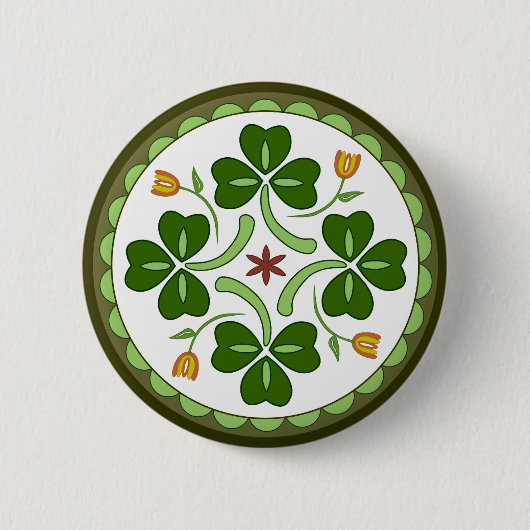 Knopf - Irischer Glücks-Hex Button (Vorderseite)
