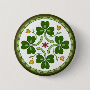 Knopf - Irischer Glücks-Hex Button