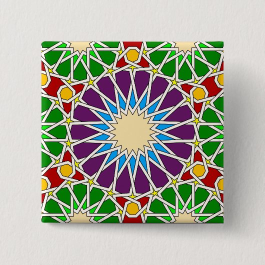 Knopf Islamisches geometrisches Muster Button (Vorderseite)