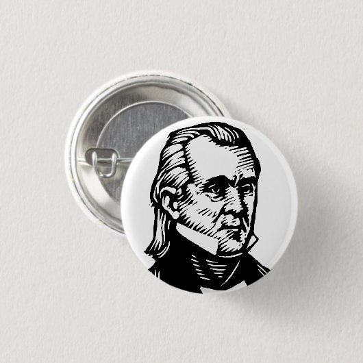 Knopf James K Polk Button (Vorne & Hinten)