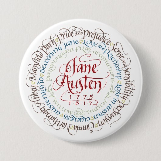 Knopf - Jane Austen-Zeitraum-Drama-Anpassungen Button (Vorderseite)