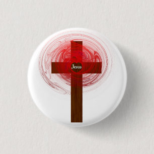 Knopf-Jesus-Kreuz Button