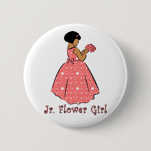 Knopf: Jr. Blumenmädchen in Coral Button (Vorderseite)