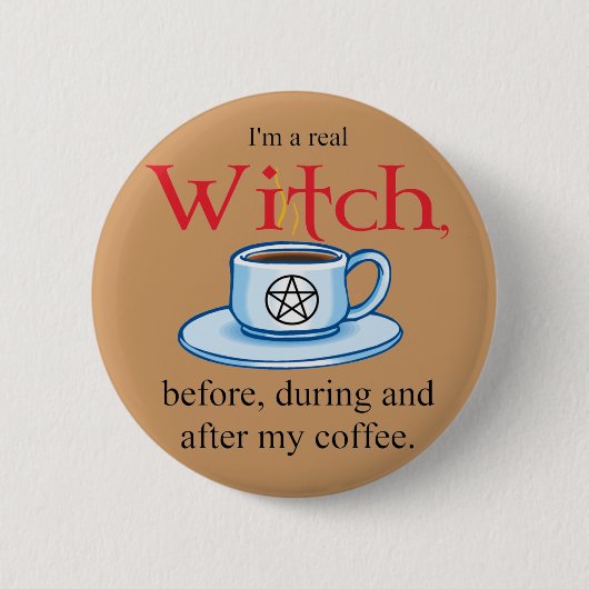 Knopf Kaffee-Hexe Button (Vorderseite)