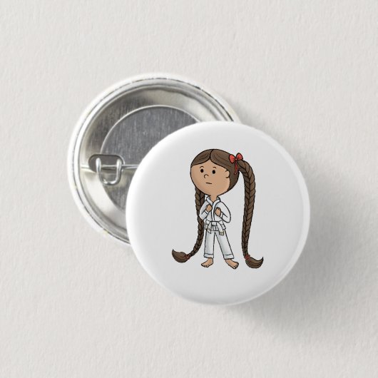 Knopf Kampfkünste für Mädchen Button (Vorne & Hinten)