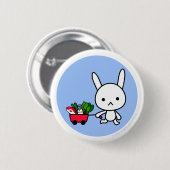 Knopf - Kaninchen - blaurückig Button (Vorne & Hinten)