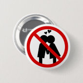 Knopf keiner Küsse Anti--Valentinsgrüße Tages Button (Vorne & Hinten)