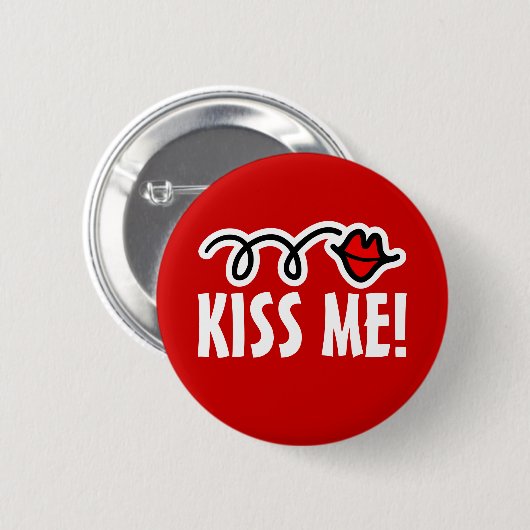 Knopf Kissy Red Lips Button (Vorne & Hinten)