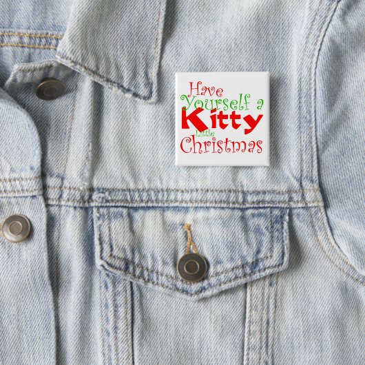 Knopf "Kitty Christmas Holiday" Button (Beispiel)