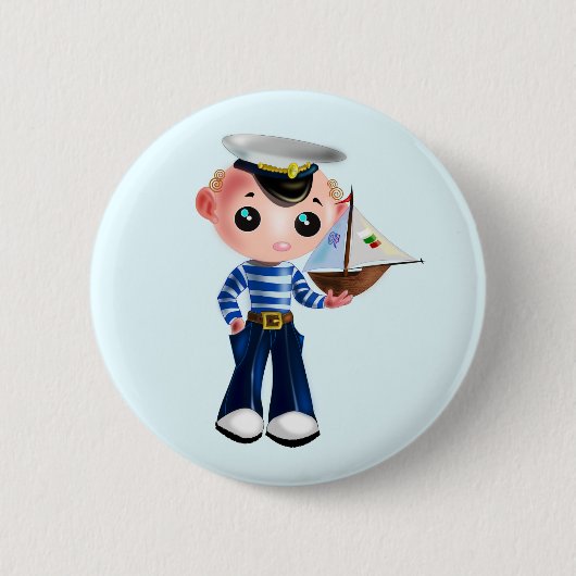 Knopf "Kleiner Sailor Junge" - Farbe - Text Button (Vorderseite)
