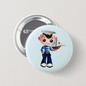 Knopf "Kleiner Sailor Junge" - Farbe - Text Button (Vorne & Hinten)