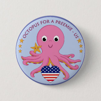 Knopf-Krake für ein Frühchen US Button